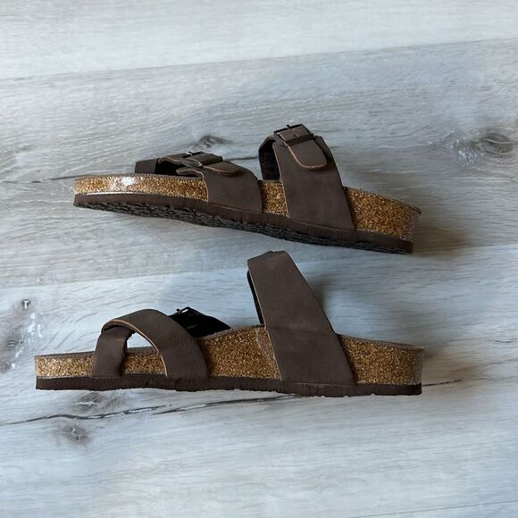 FITORY Women's Slide Sandals with Soft Cork Footbed Size 6 in brown NWT - Picture 10 of 11